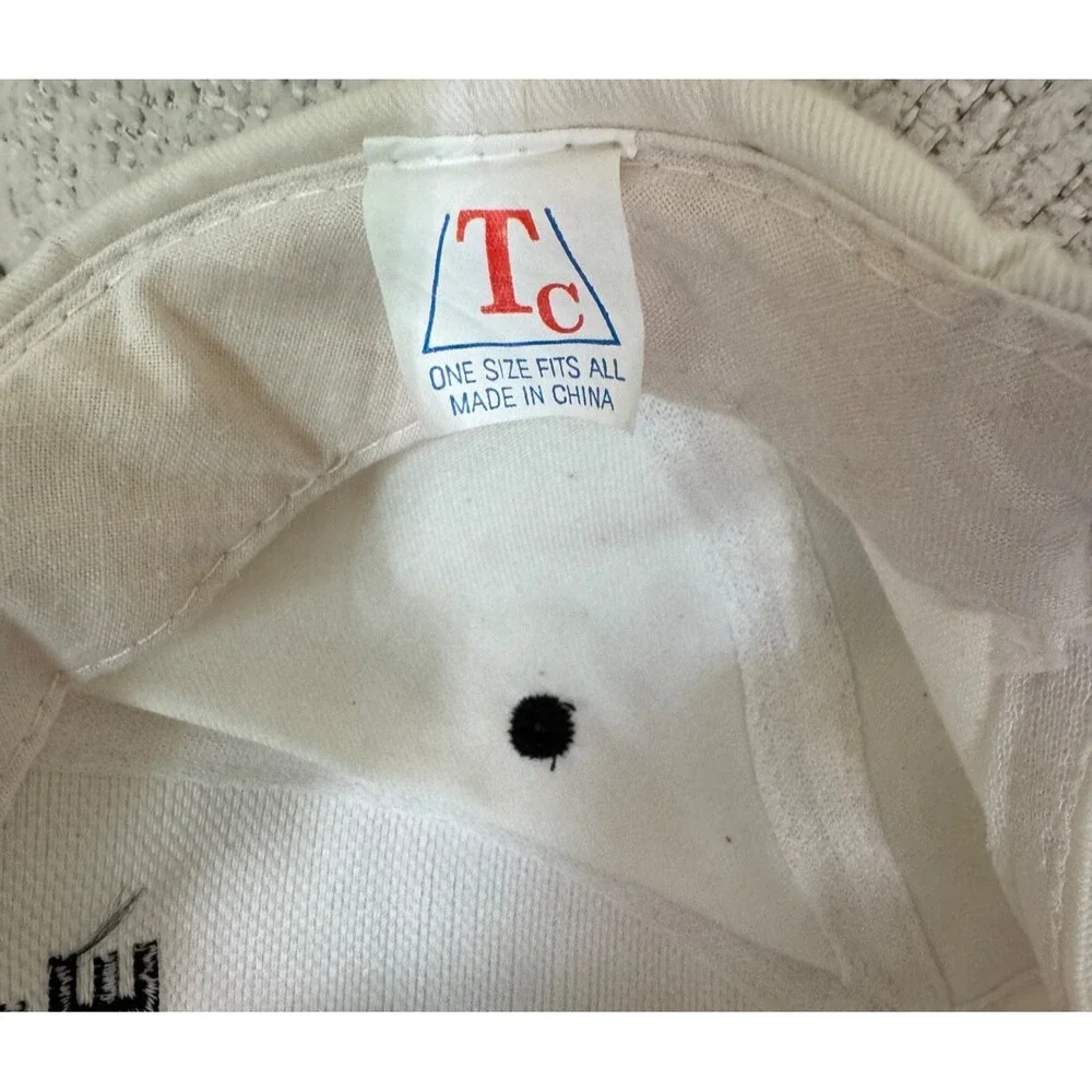 Vintage 1980s‎ AIRBORNE EXPRESS Adjustable Trucker Hat White Cotton Black Bill